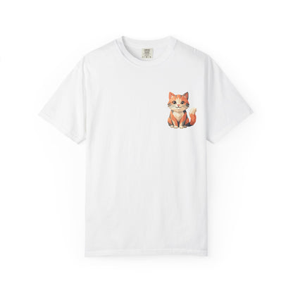 Cute Sitting Fox Pocket Graphic T-Shirt — Whimsical Animal Tee for Fox Lovers