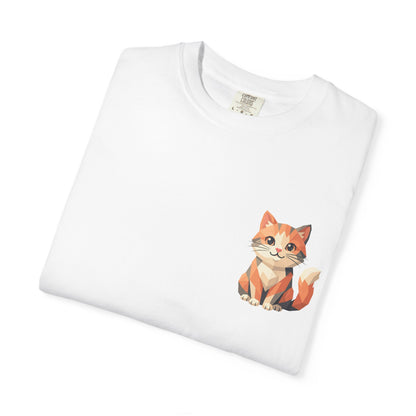 Cute Sitting Fox Pocket Graphic T-Shirt — Whimsical Animal Tee for Fox Lovers